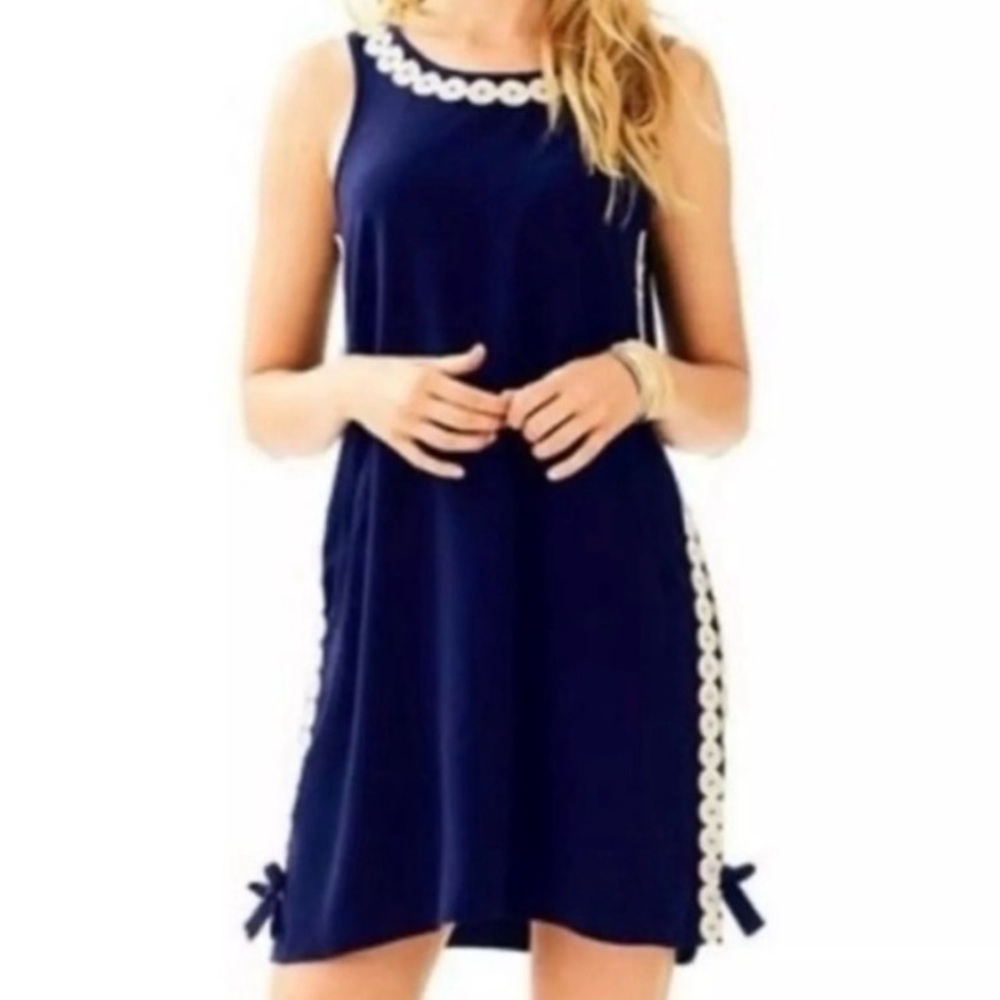 Lilly Pulitzer Navy Dress with Gold Accents